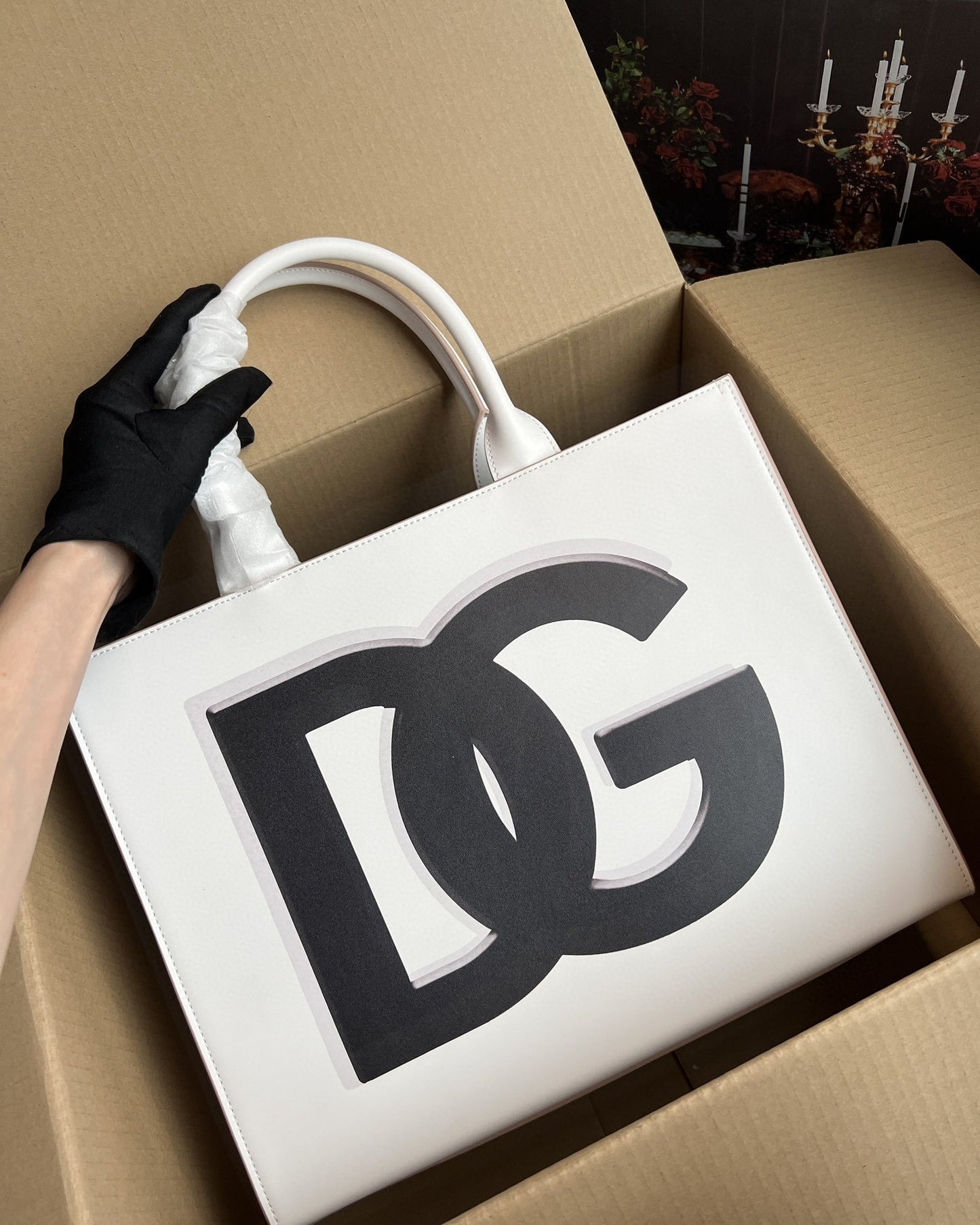 DG Small DG Daily Shopper With DG Logo Print White For Women 14.6in/37cm DG