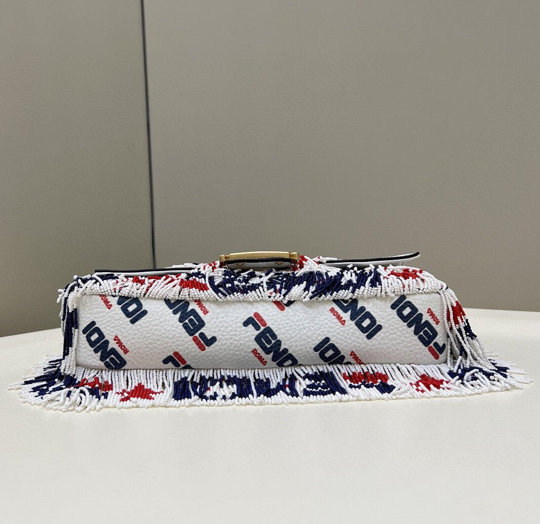 FI x FILA Mania Beaded Baguette Multicolour Bag For Woman 26cm/10in