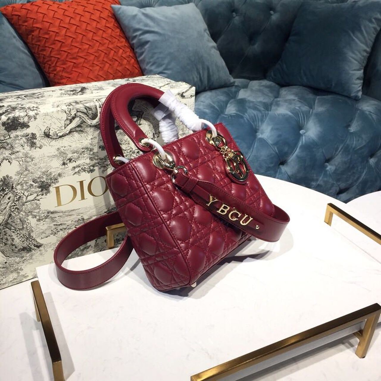 DI Small Lady My ABCBag Cherry Red Cannage For Women 20cm/8in CD