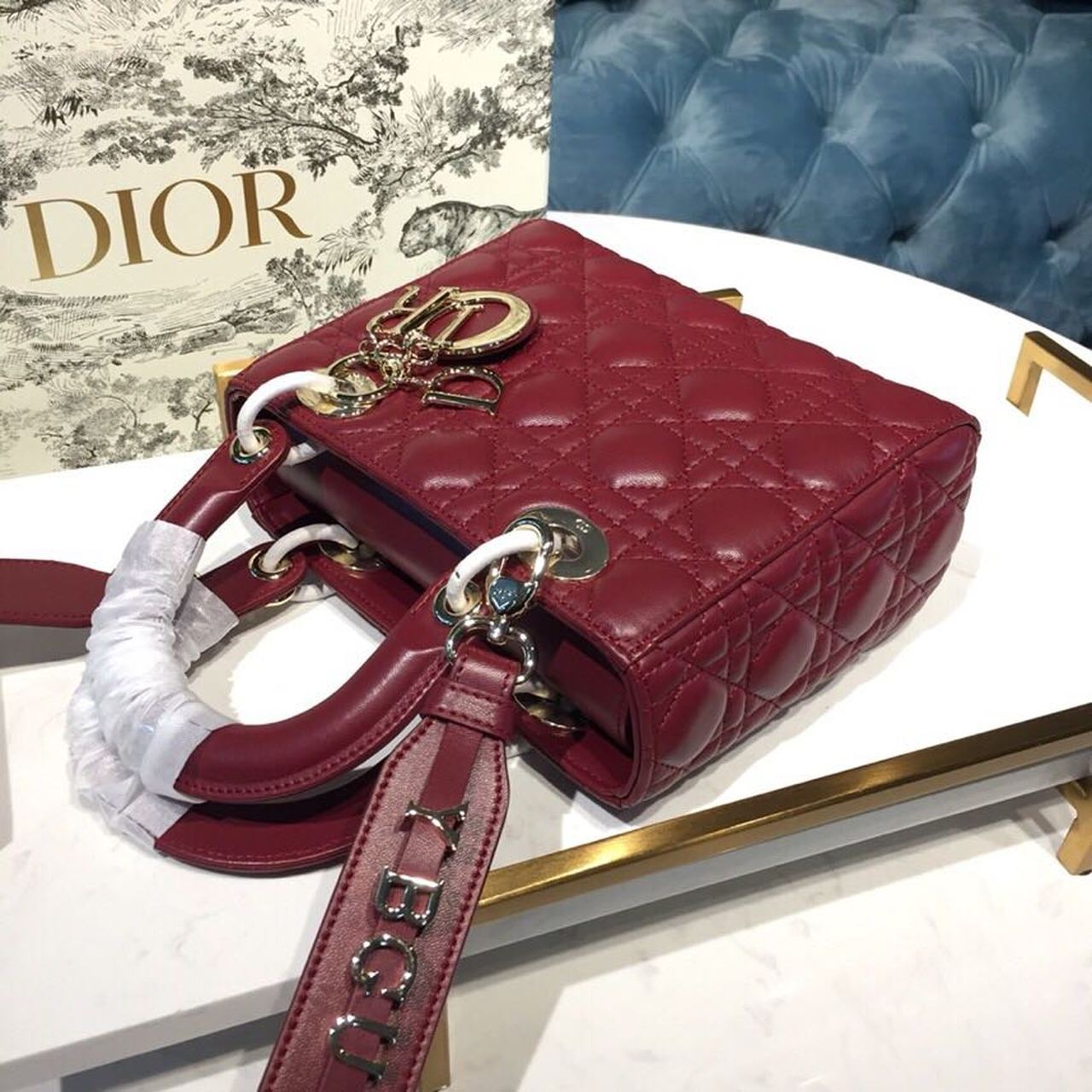 DI Small Lady My ABCBag Cherry Red Cannage For Women 20cm/8in CD