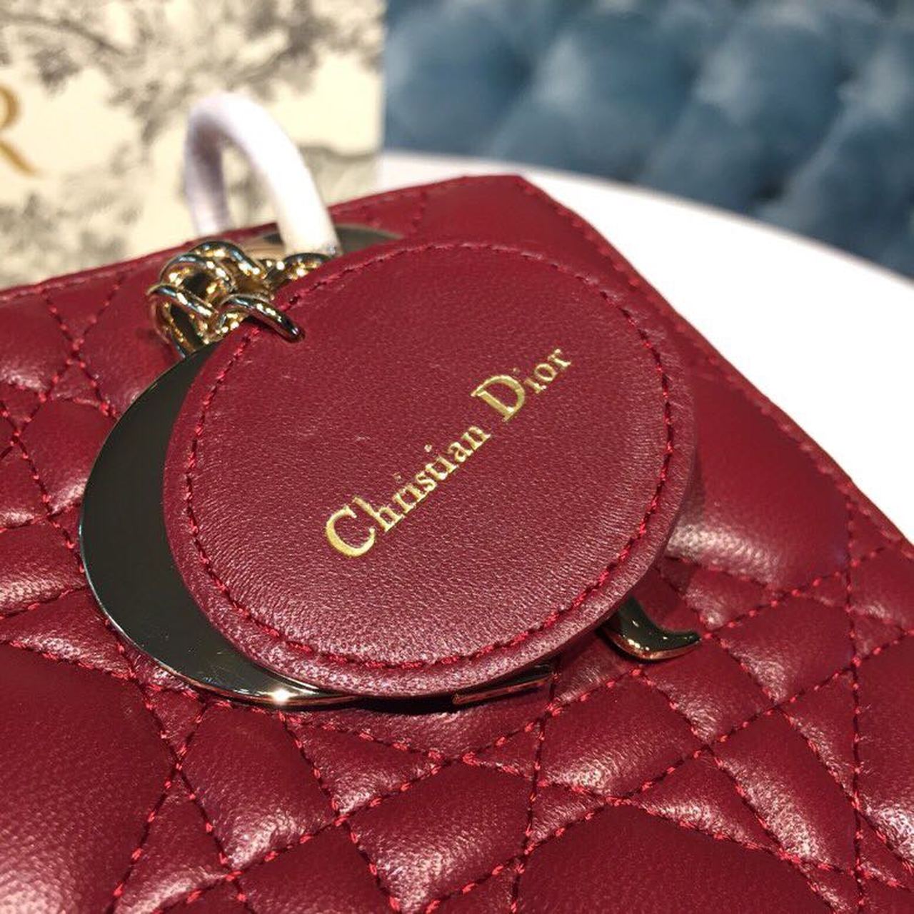 DI Small Lady My ABCBag Cherry Red Cannage For Women 20cm/8in CD