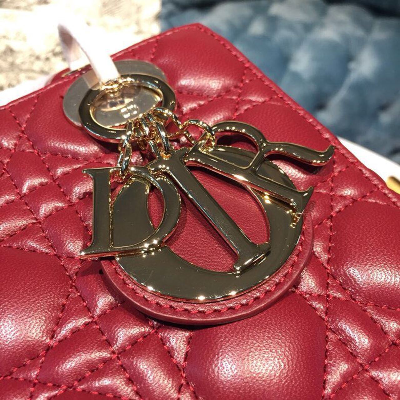 DI Small Lady My ABCBag Cherry Red Cannage For Women 20cm/8in CD