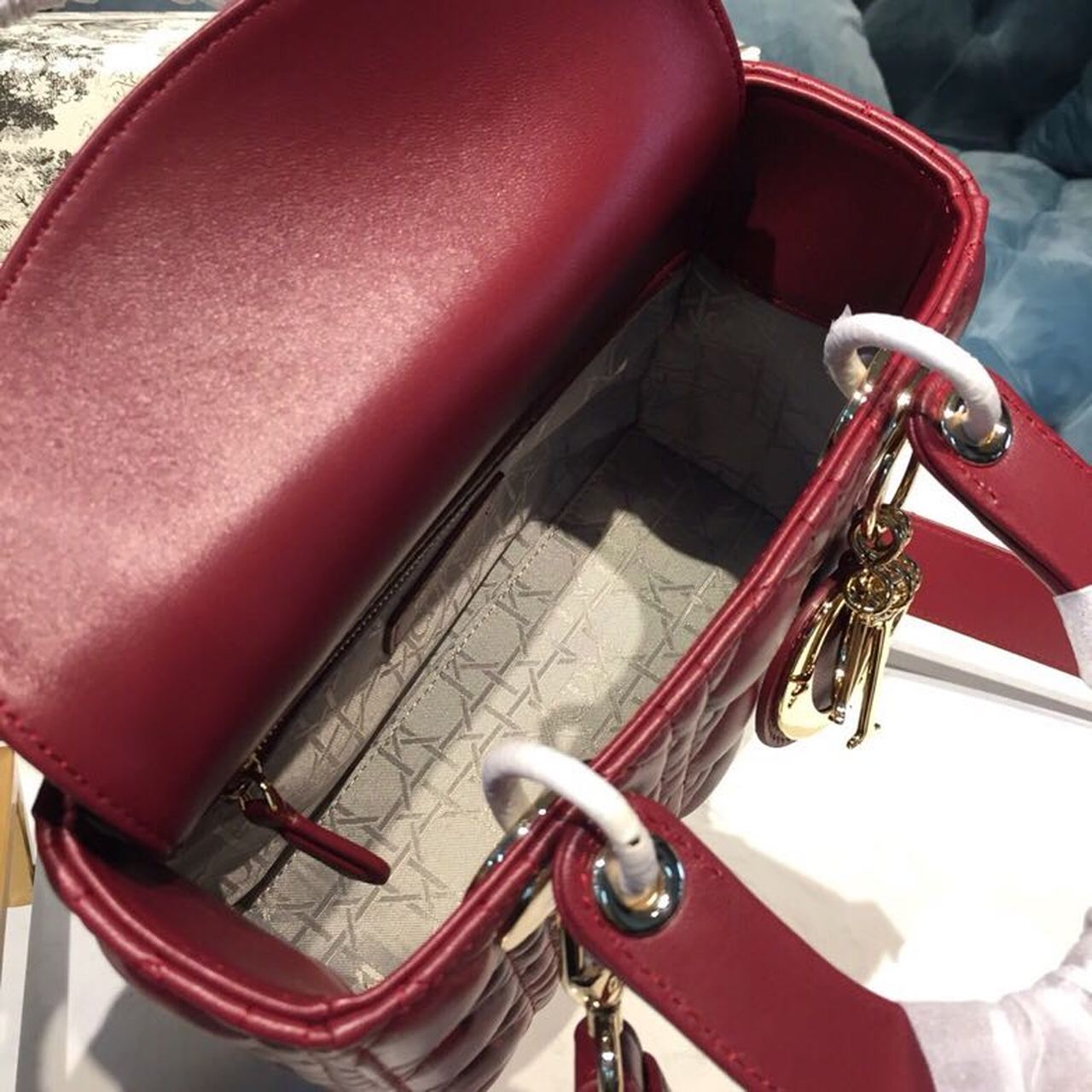 DI Small Lady My ABCBag Cherry Red Cannage For Women 20cm/8in CD