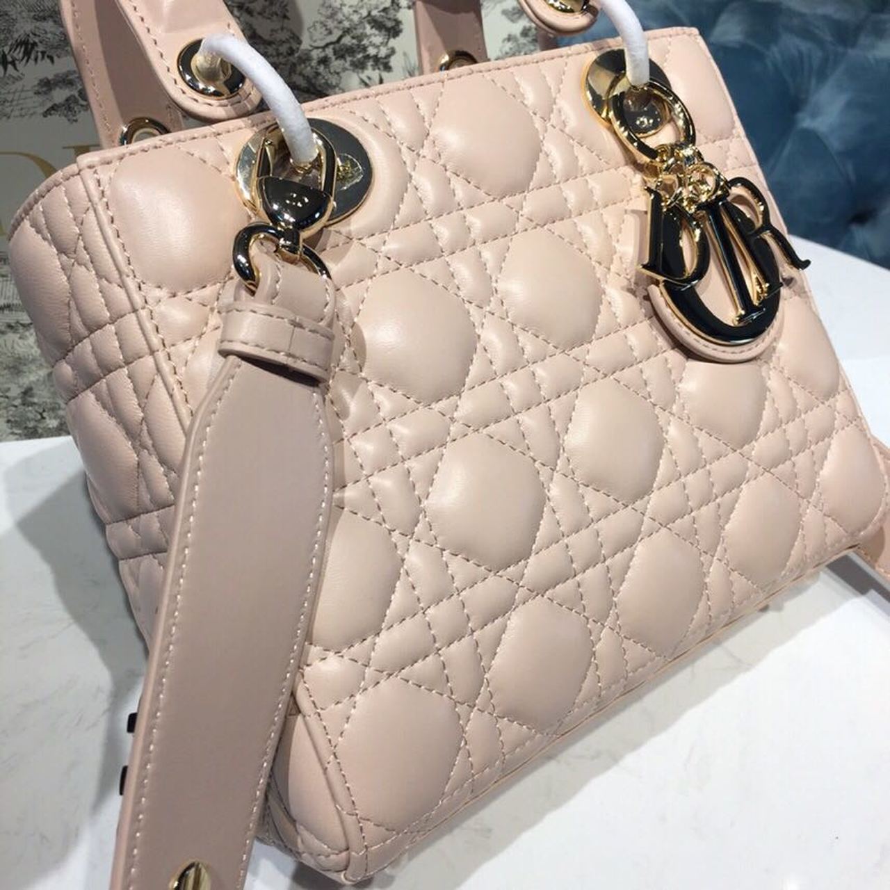 DI Small Lady My ABCBag Powder Pink Cannage For Women 20cm/8in CD