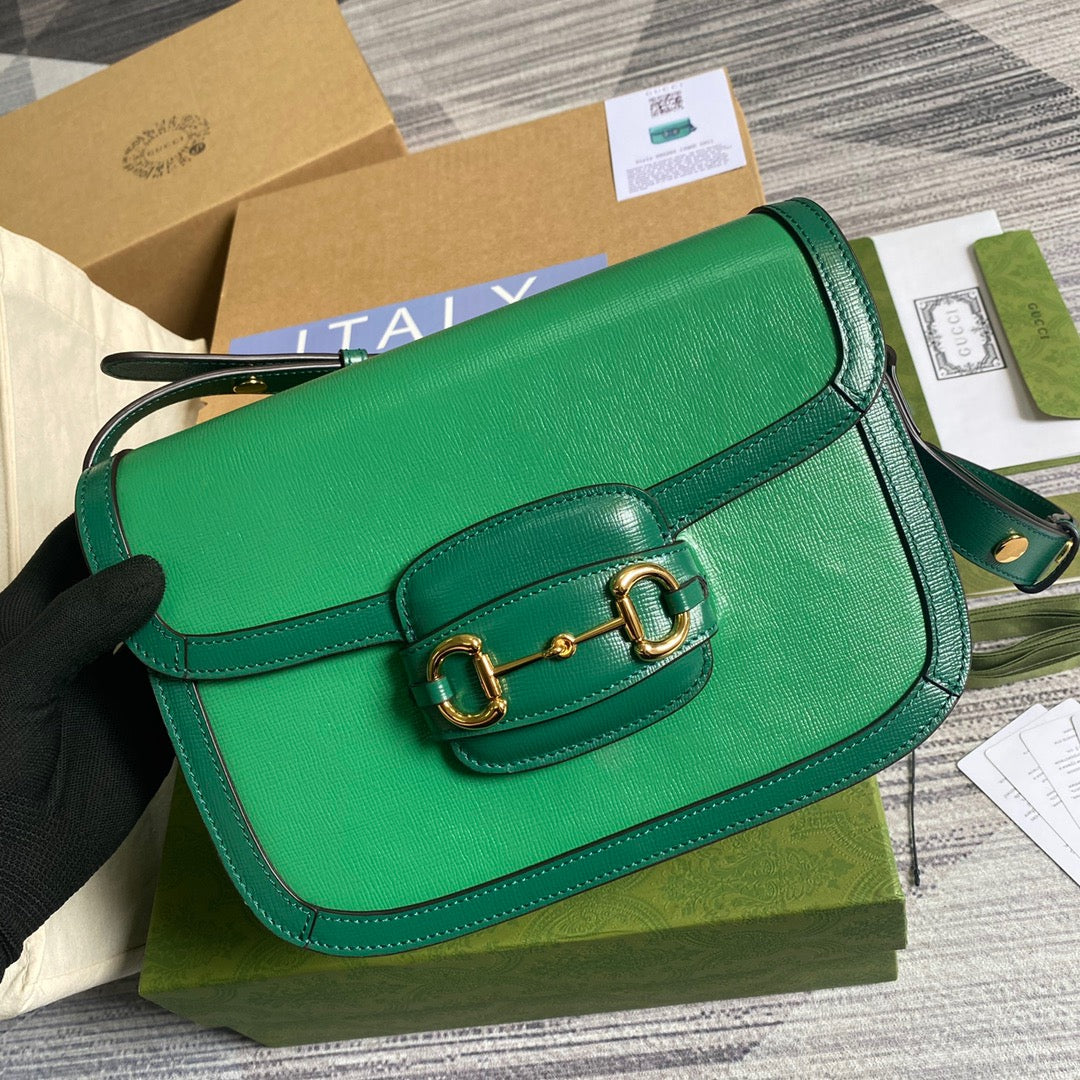 gg Horsebit 1955 Shoulder Bag Green For Women, Women’s Bags 9.8in/25cm gg