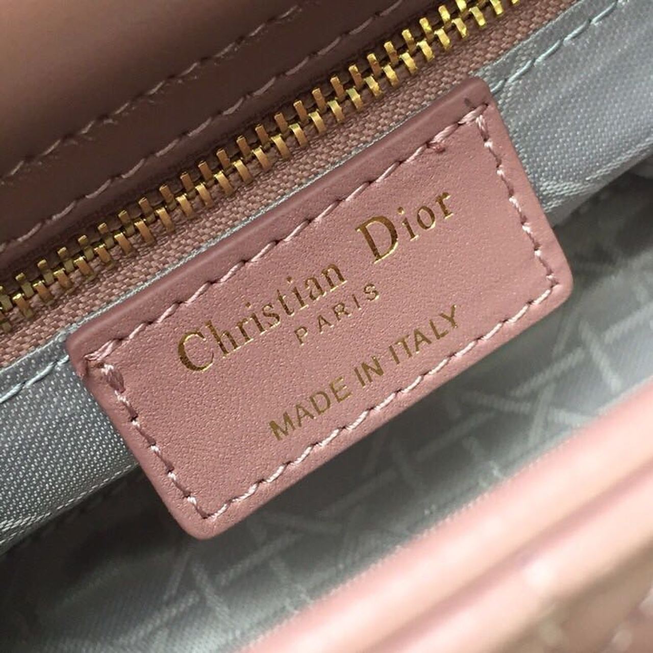 DI Mini Lady Bag Gold Toned Hardware Dusty Pink For Women 18cm/7in CD