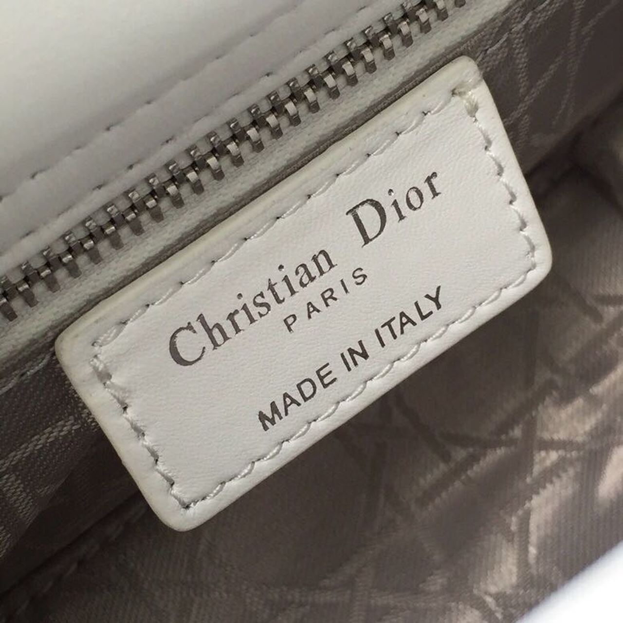 DI Mini Lady Bag White Chain Silver Hardware For Women 17cm/6.5in CD