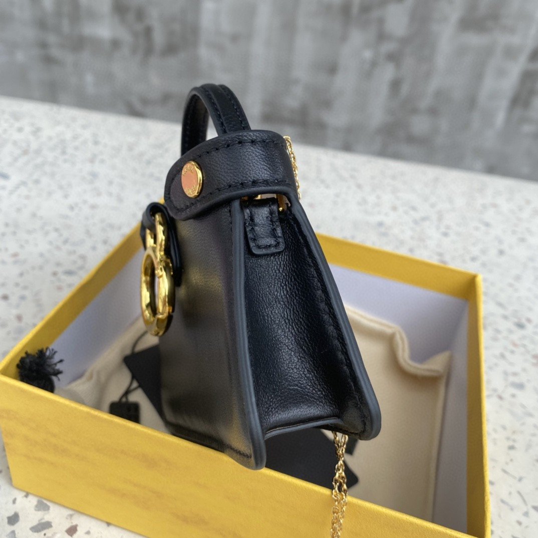 FI Nano Peekaboo Charm Crossbody Black Bag For Woman 12cm/4.5in