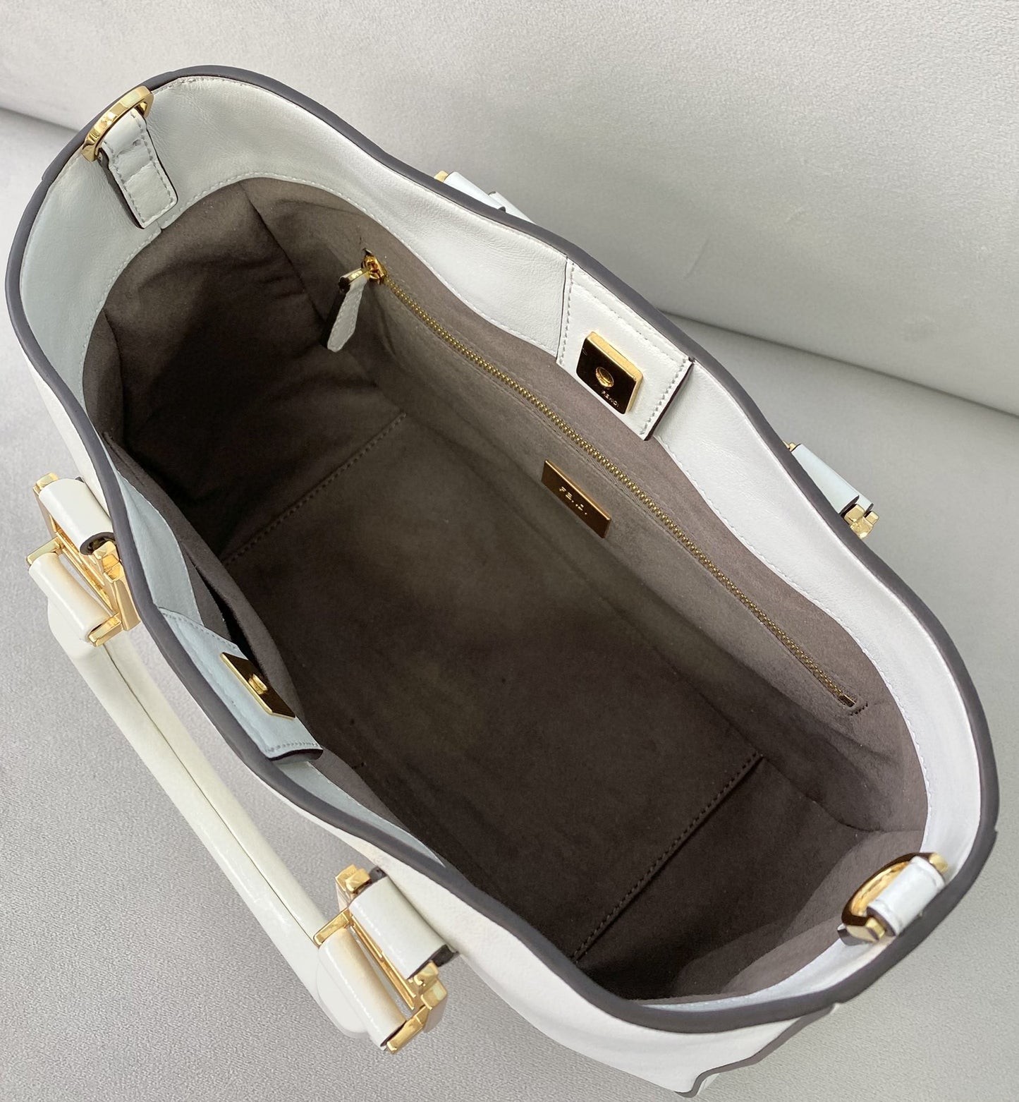 FI Small FF Tote Shoulder White Bag For Woman 30cm/12in