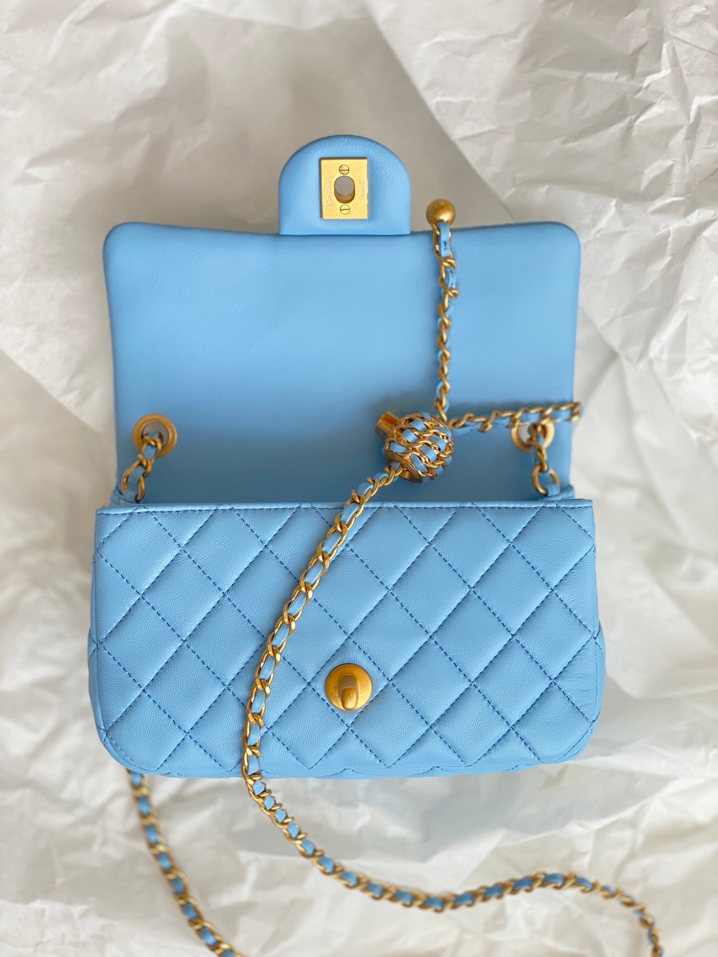 ChanelMini Flap Bag Blue For Women, Women’s Bags 7.9in/20cm
