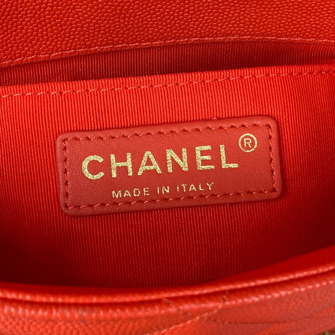 ChanelMini Flap Bag With Top Handle Gold Hardware Red For Women, Women’s Handbags, Shoulder Bags 7.9in/20cm AS2431