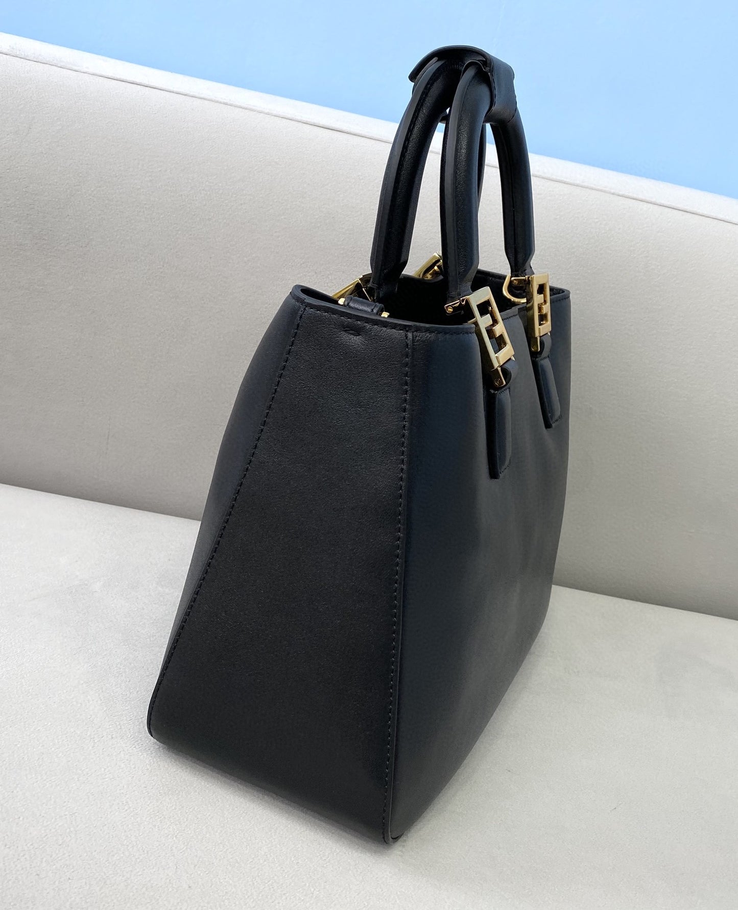 FI Small FF Tote Shoulder Black Bag For Woman 30cm/12in