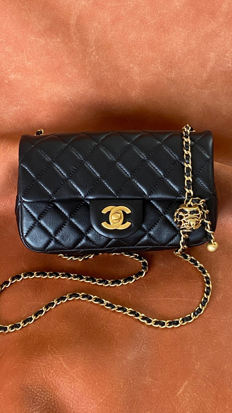 ChanelMini Flap Bag Black For Women, Women’s Bags 7.9in/20cm
