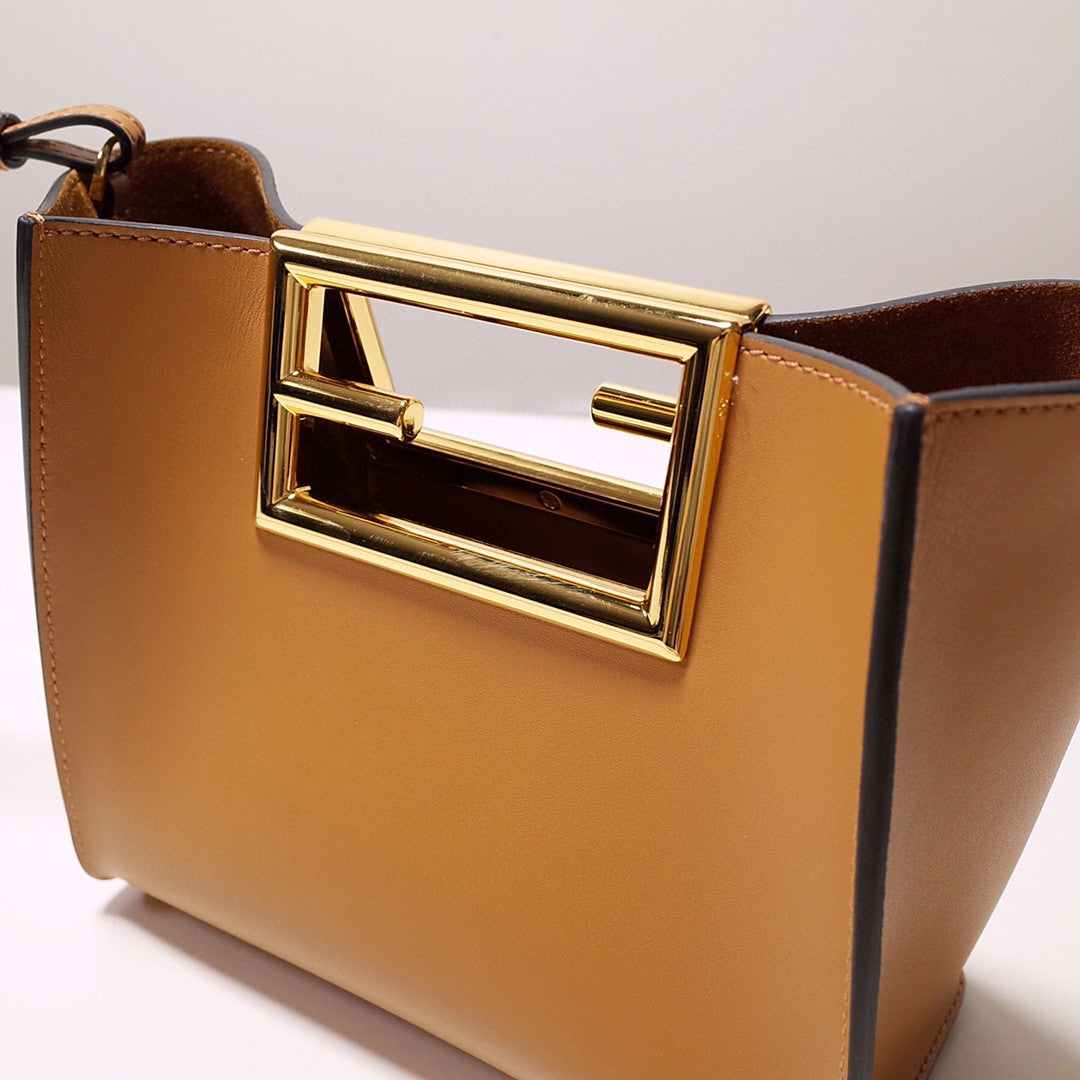 FI Way Small Brown Bag For Woman 17.5cm/7in
