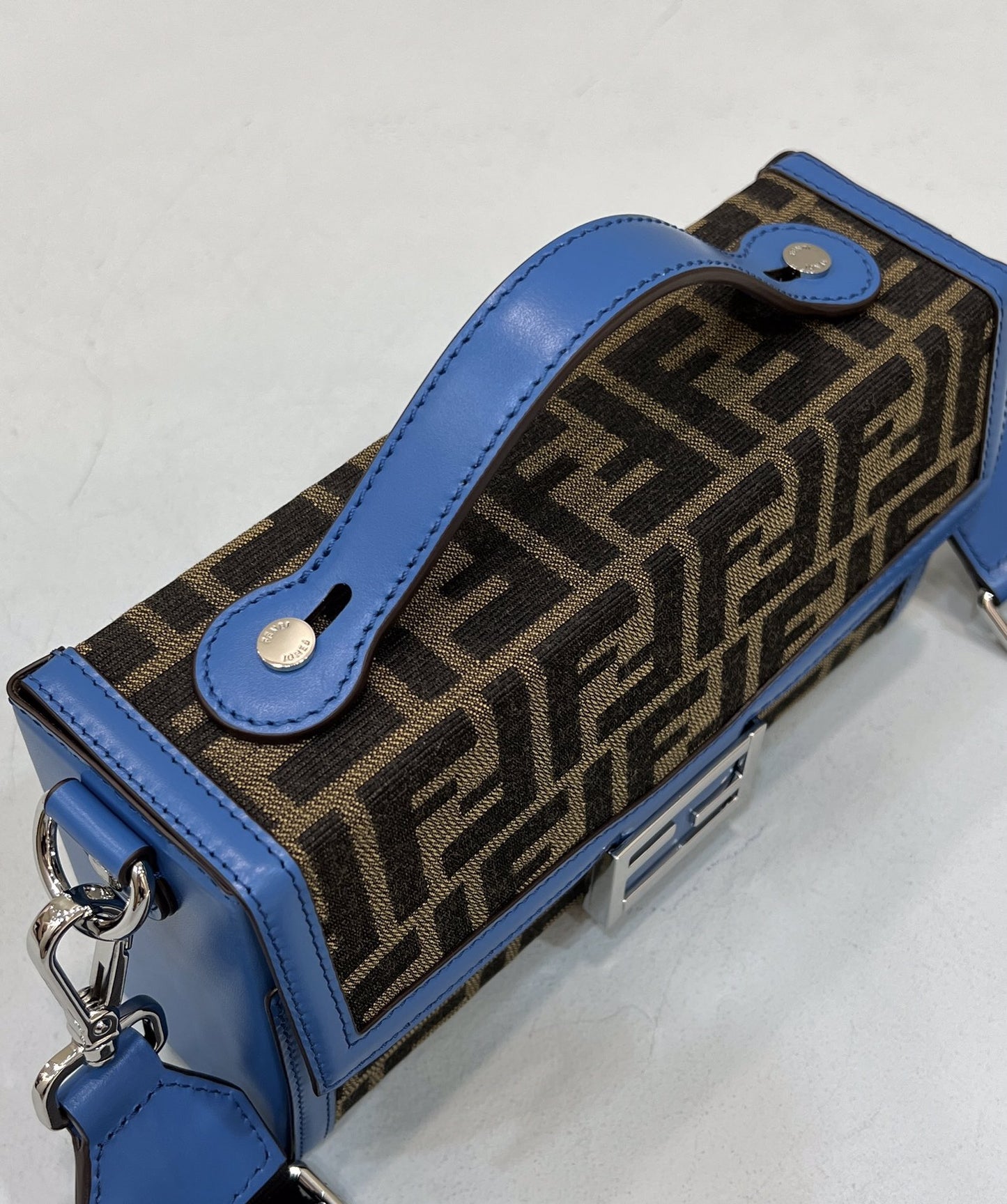 FI Mon Baguette Soft Trunk Brown and Blue Bag For Woman 21.5cm/8.5in