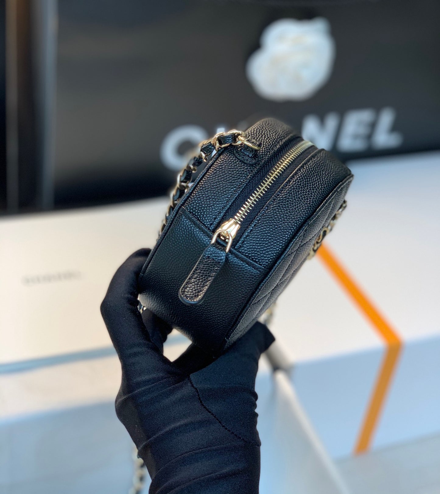 ChanelRound Bag Crossbody Black For Women 4.7in/12cm