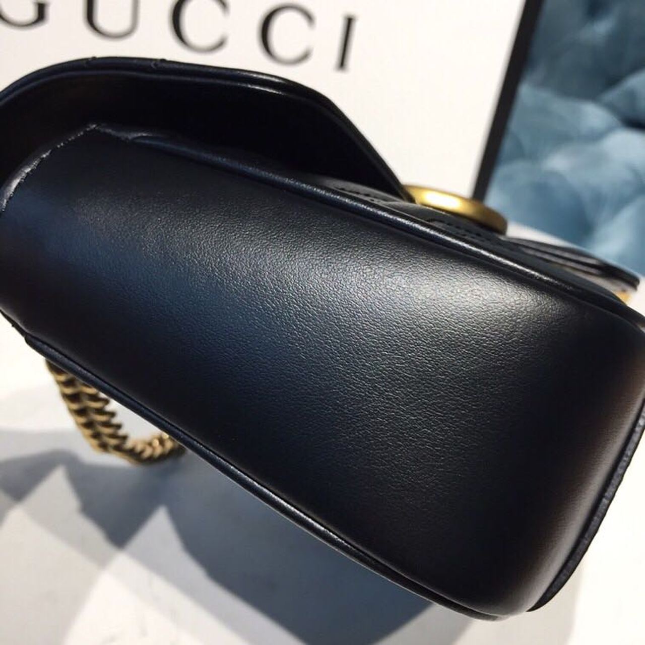 gg Marmont Matelassé Mini Bag Black Matelassé Chevron With A Heart For Women 9in/22cm gg 446744 DTDIT 1000