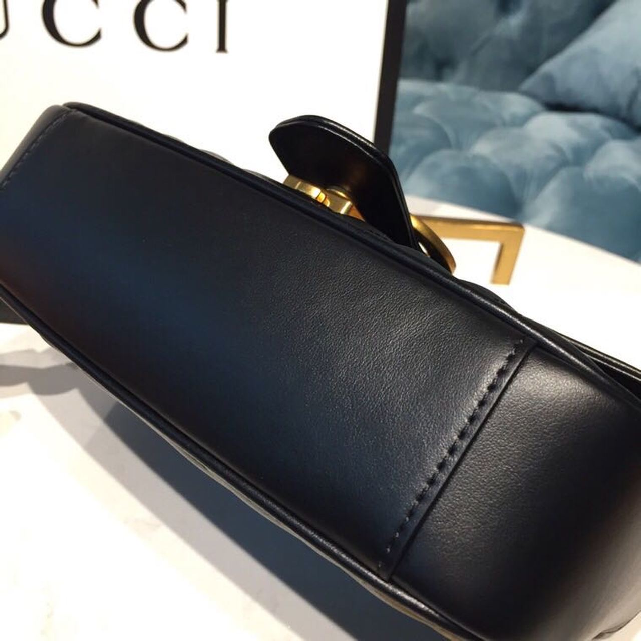 gg Marmont Matelassé Mini Bag Black Matelassé Chevron With A Heart For Women 9in/22cm gg 446744 DTDIT 1000