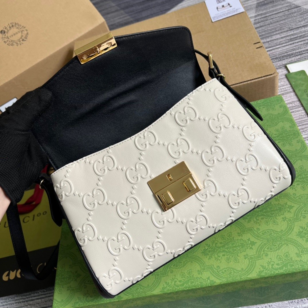 gg Small gg Top Handle Bag White For Women, Women’s Bags 17.7in/19cm gg 675791 UD9AX 9099