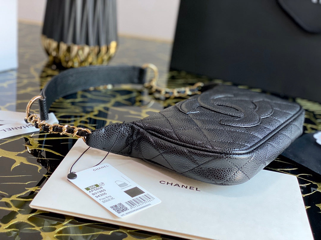 Chanel Classic Shoudlerbag Black For Women 9.8 in / 25 cm