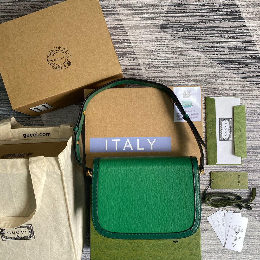 gg Horsebit 1955 Shoulder Bag Green For Women, Women’s Bags 9.8in/25cm gg