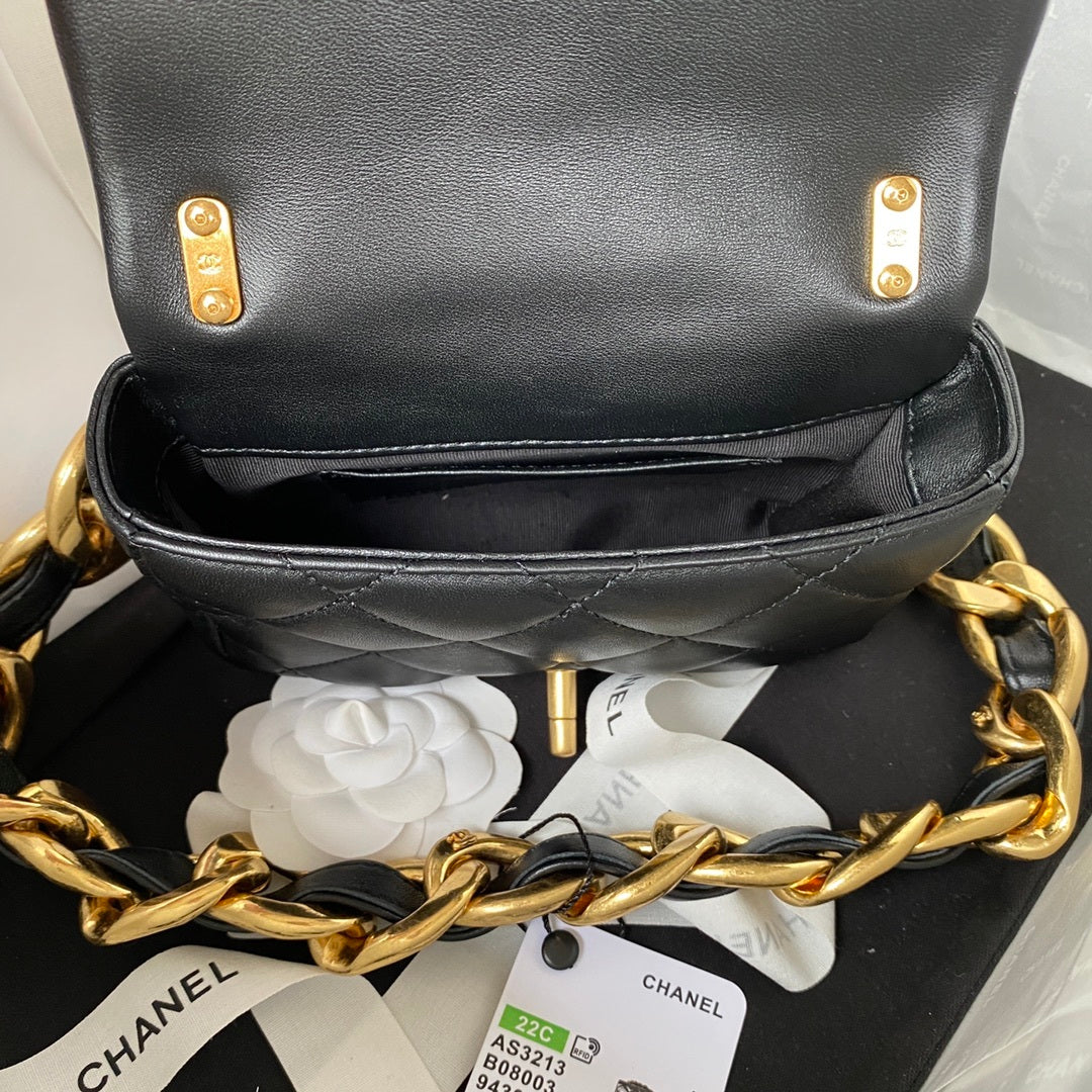 ChanelMini Flap Bag Black For Women, Women’s Bags Shoulder And Crossbody Bags 6.6in/17cm AS3213