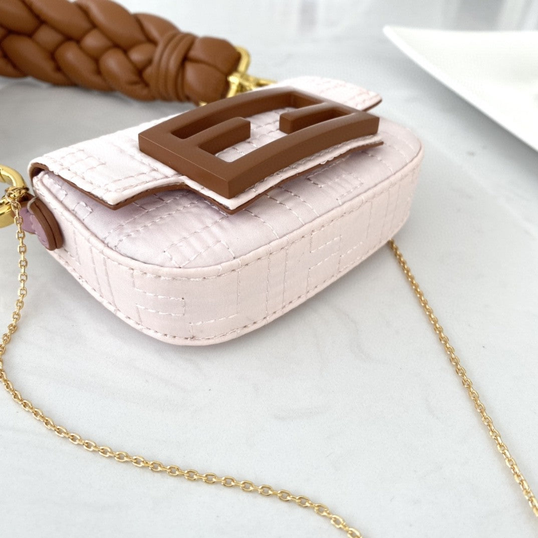 FI Nano Baguette Maxi Handle Pink and Brown Bag For Woman 6.5cm/2.5in