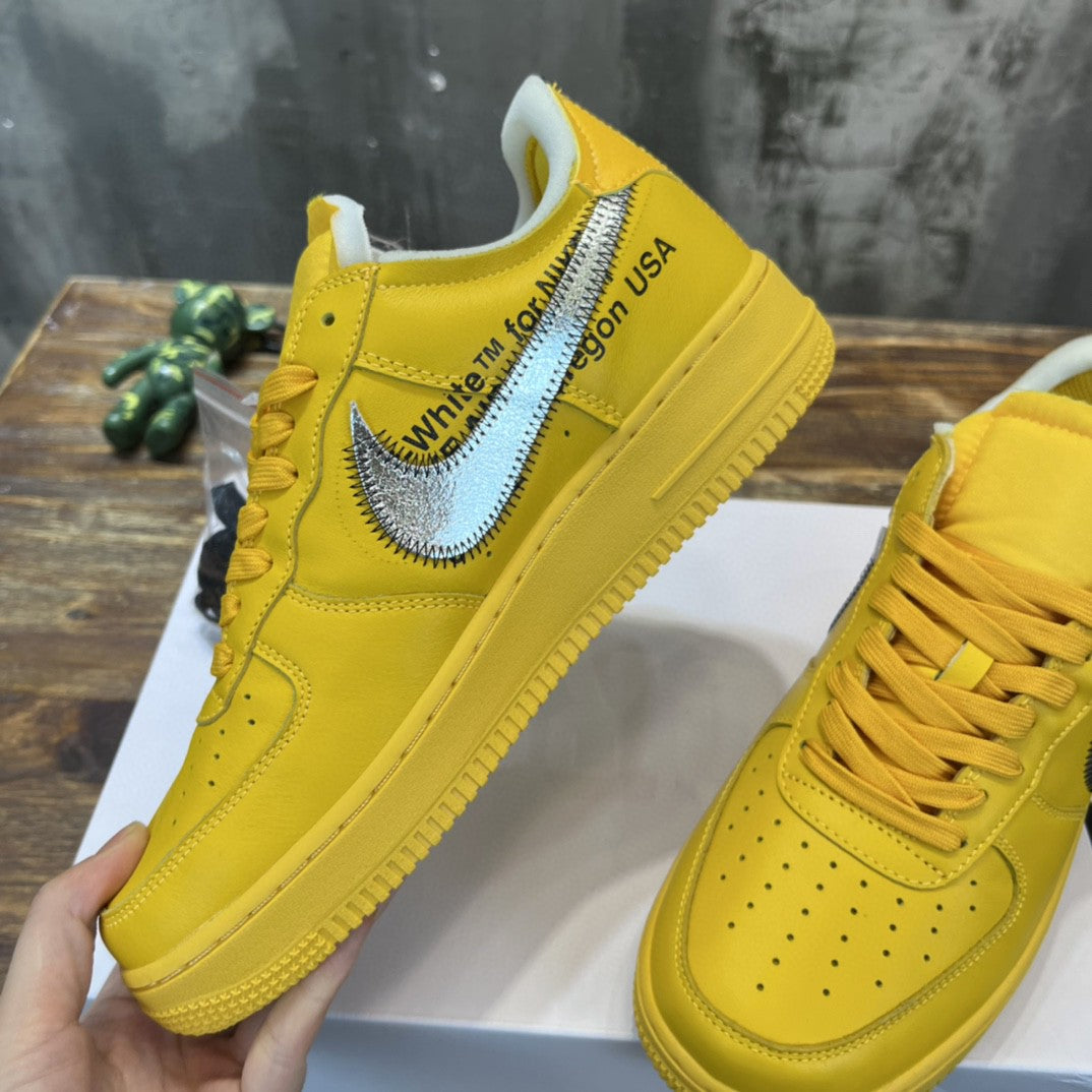 NK Off White x Yellow AR.FRC 1 Low "University Gold" For Men DD1876
