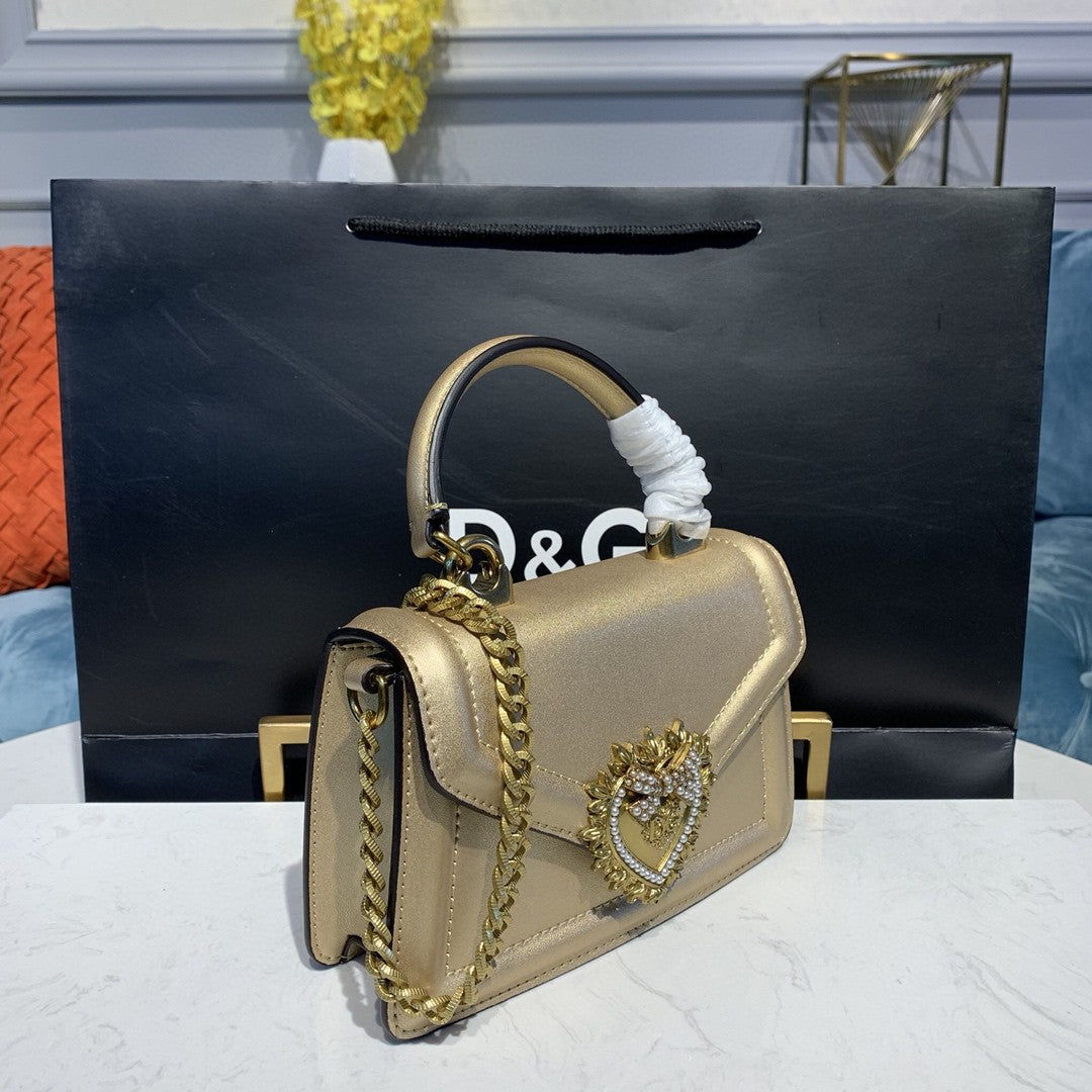 DG Small Devotion Bag In Mordore Nappa Gold For Women 7.5in/19cm DG BB6711A101687503
