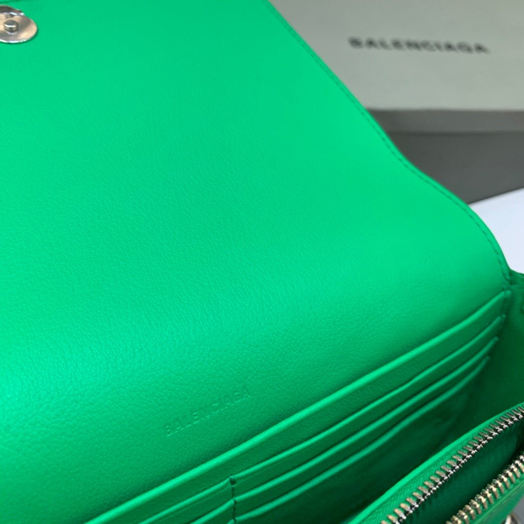 Balen Bondage Wallet With Chain Green, For Women, Bags 8in/20cm