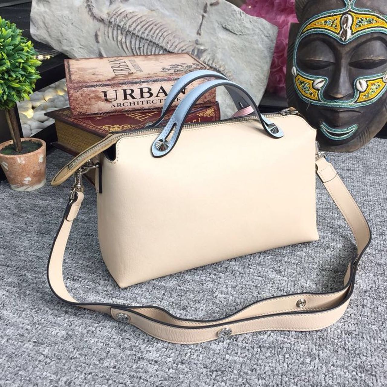FI By The Way Medium Bag Beige For Women, Women’s Handbags, Shoulder And Crossbody Bags 10.6in/27cm FF 8BL1461