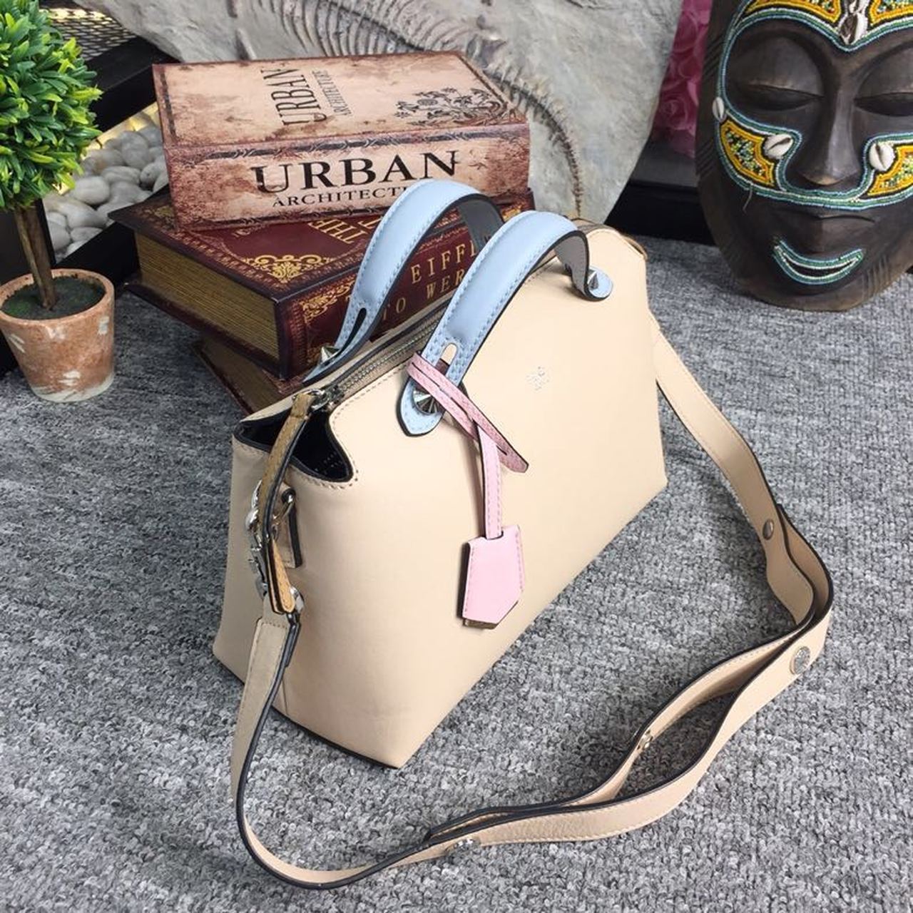 FI By The Way Medium Bag Beige For Women, Women’s Handbags, Shoulder And Crossbody Bags 10.6in/27cm FF 8BL1461