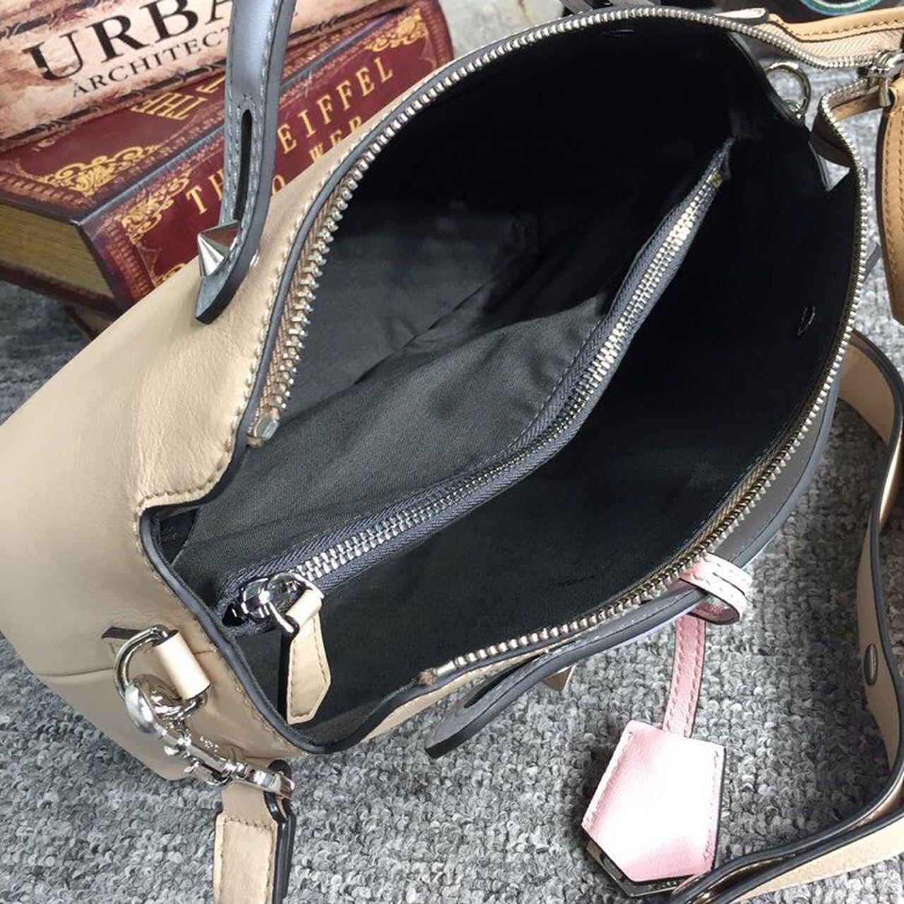 FI By The Way Medium Bag Beige For Women, Women’s Handbags, Shoulder And Crossbody Bags 10.6in/27cm FF 8BL1461