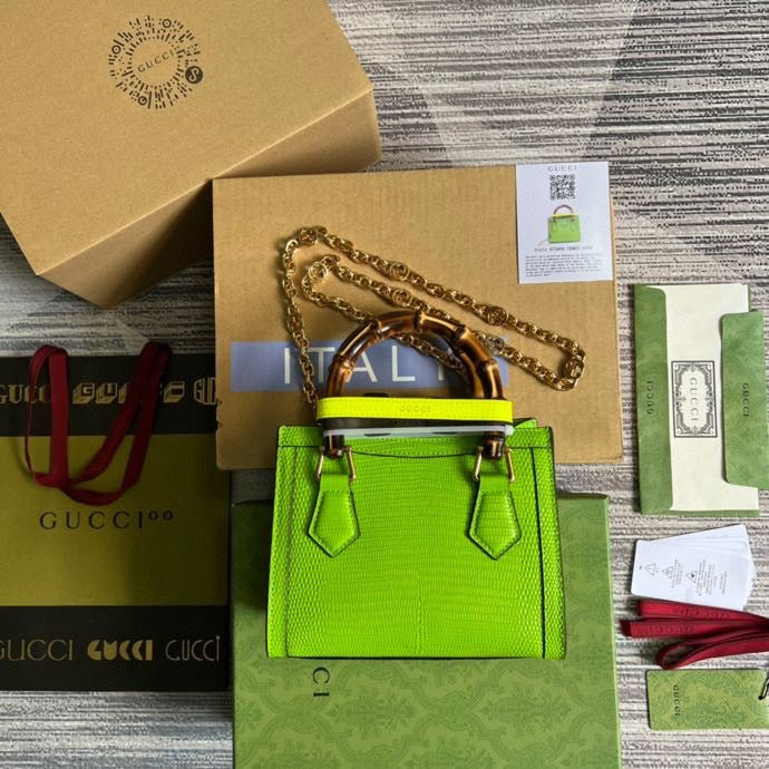gg Lizard Mini Tote Bag Yellow For Women, Women’s Bags 7.9in/20cm gg