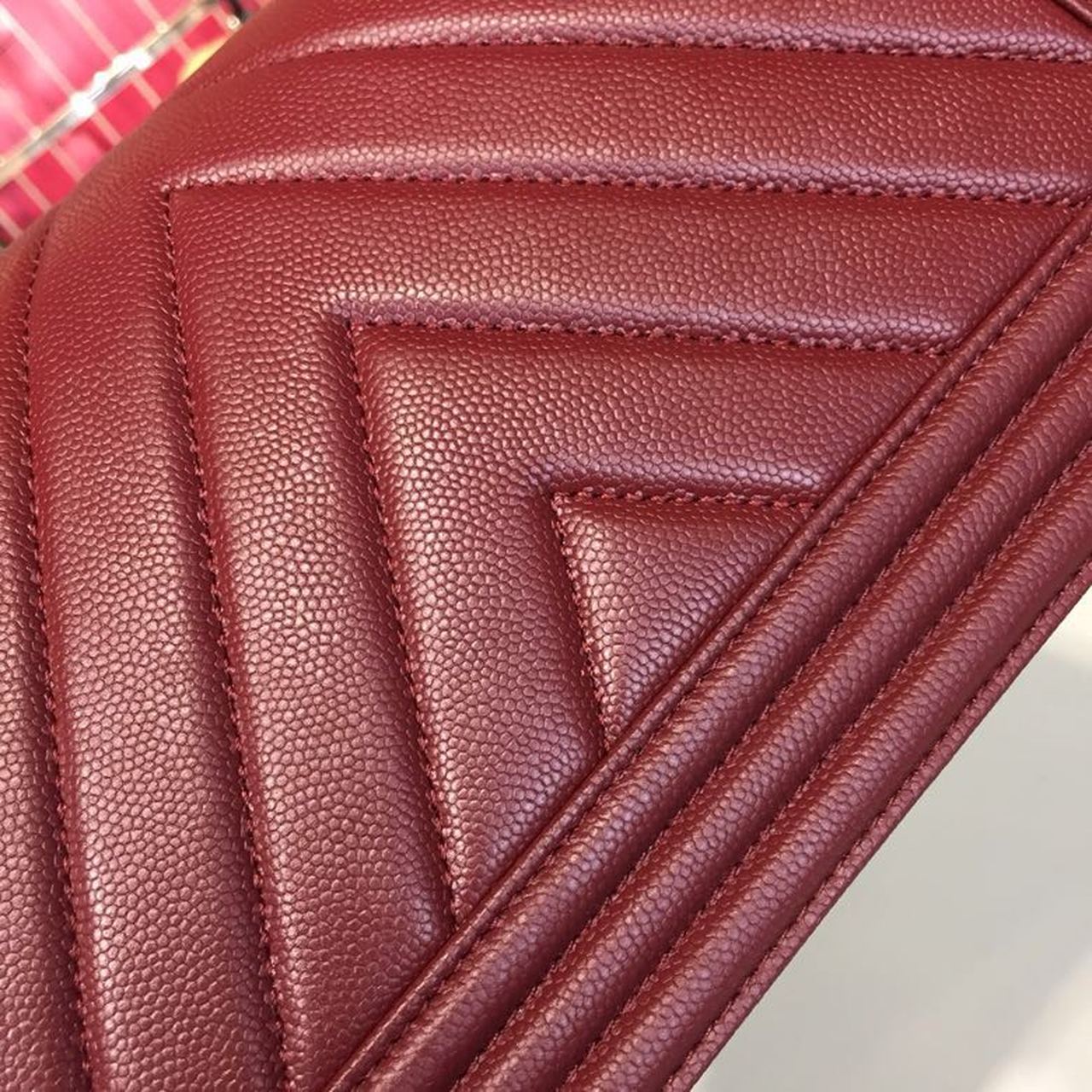 CHL Boy Handbag Gold Toned Hardware Burgundy For Women, Women’s Bags, Shoulder And Crossbody Bags 9.8in/25cm A67086