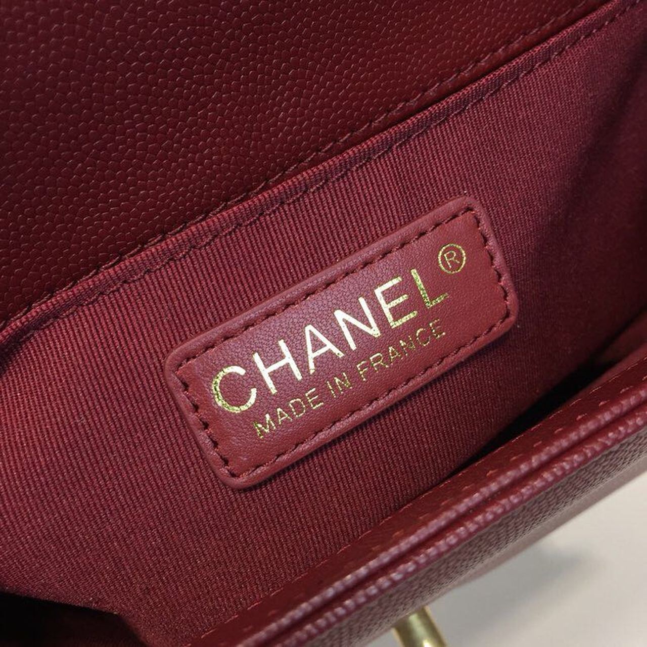 CHL Boy Handbag Gold Toned Hardware Burgundy For Women, Women’s Bags, Shoulder And Crossbody Bags 9.8in/25cm A67086