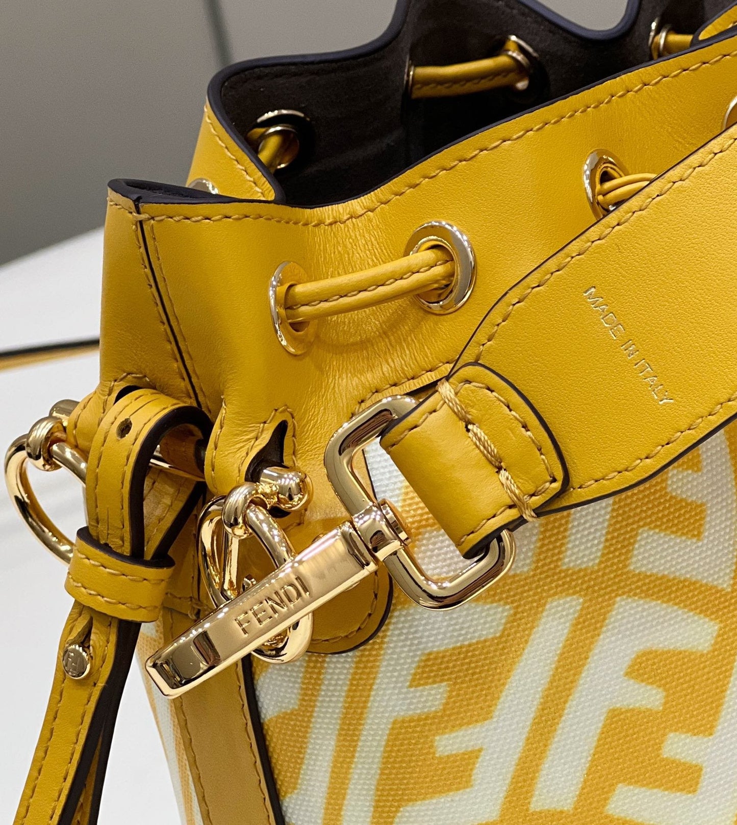 FI Mon Tresor Bag Yellow For Women, Women’s Handbags, Shoulder And Crossbody Bags 7.1in/18cm FF 8BS010