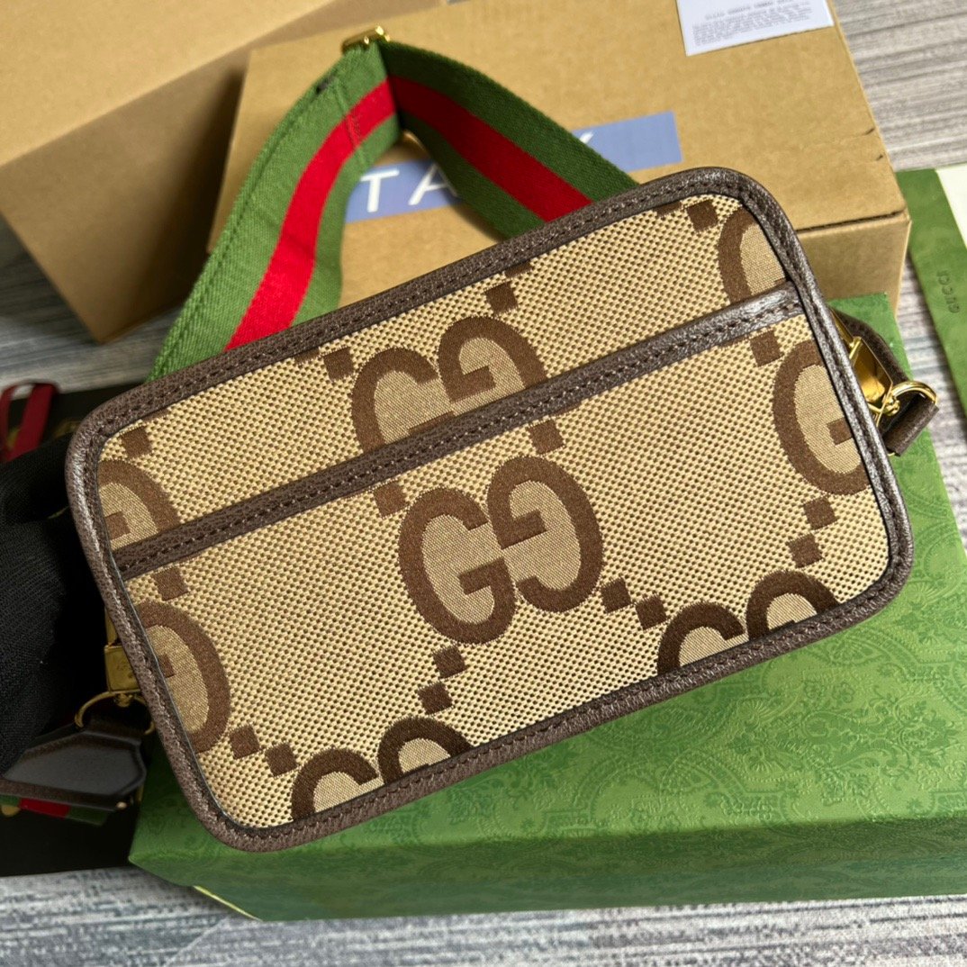 gg Jumbo gg Mini Bag Camel And Ebony Jumbo gg Canvas For Women 8.9in/22.5cm gg 696075 UKMDG 2570