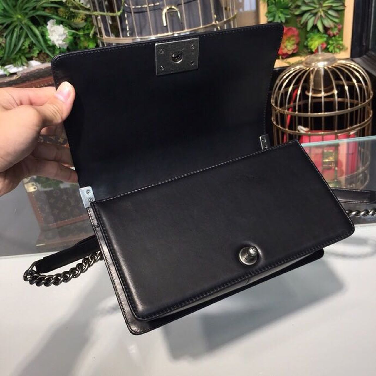 CHL Boy Handbag Silver Hardware Black For Women, Women’s Bags, Shoulder And Crossbody Bags 9.8in/25cm A67086