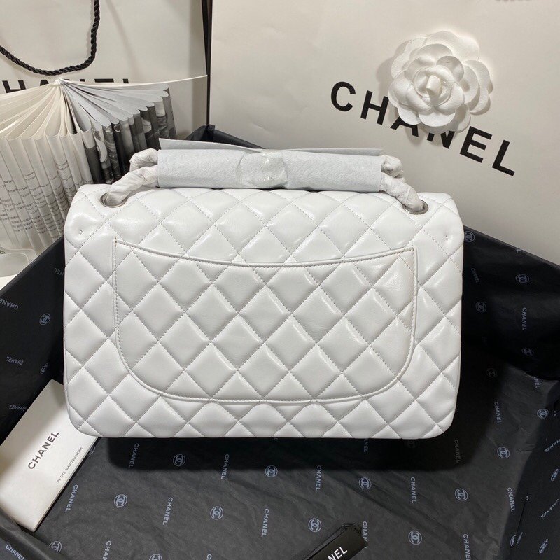 ChanelLarge Classic Handbag Silver Hardware White For Women, Women’s Handbags, Shoulder Bags 11.8in/30cm