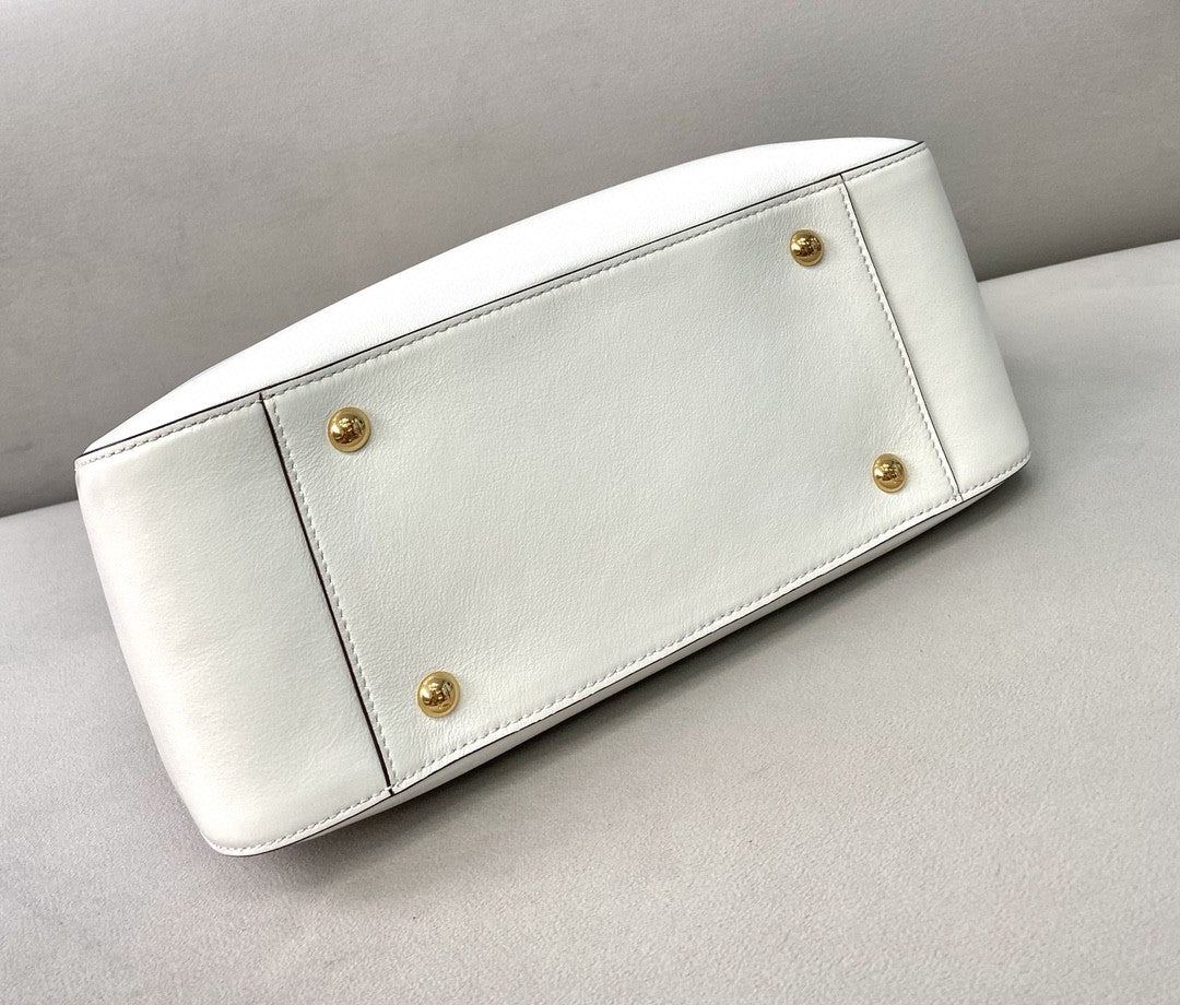 FI Small FF Tote Shoulder White Bag For Woman 30cm/12in