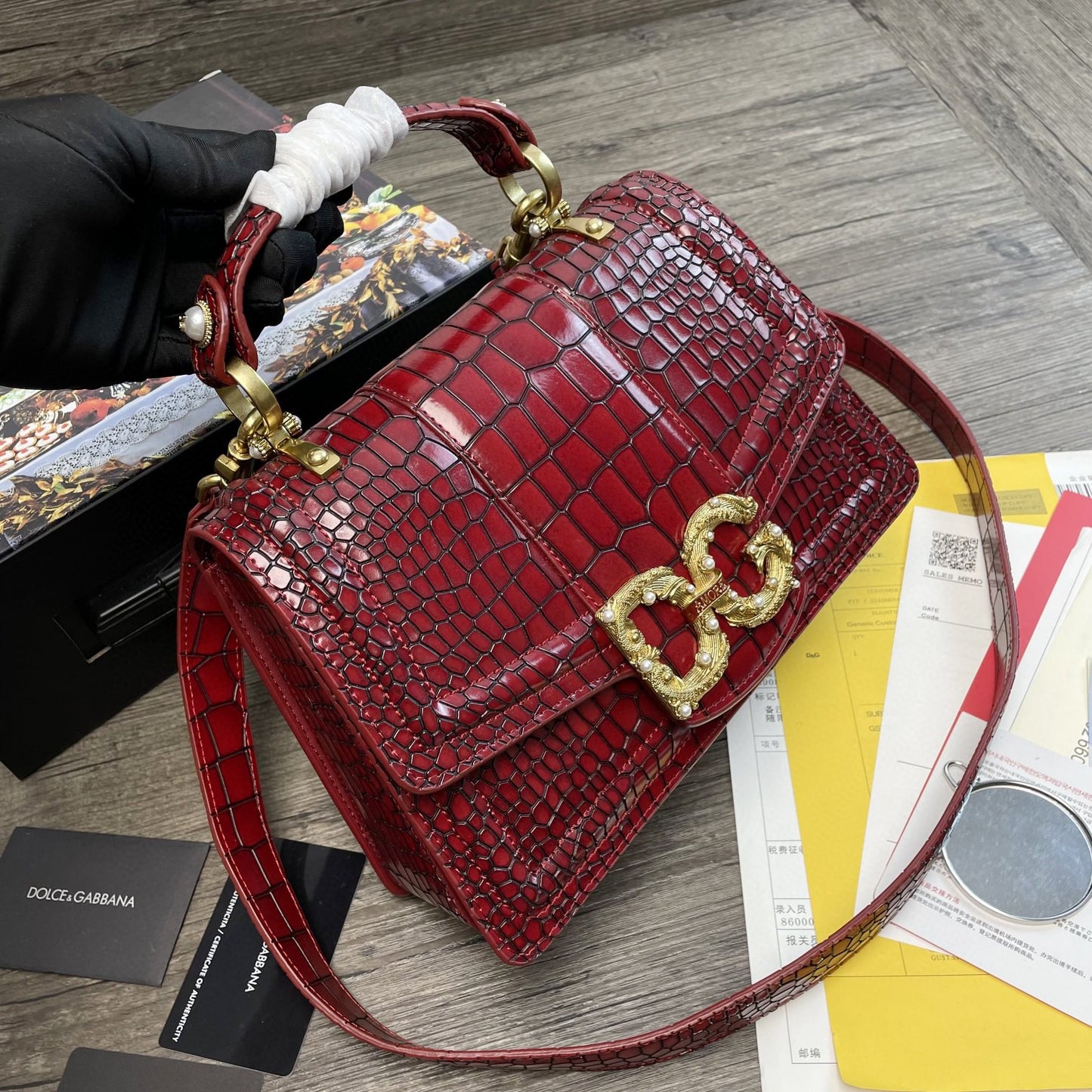 DG Print DG Girls Bag Burgundy For Women 10.6in/27cm DG