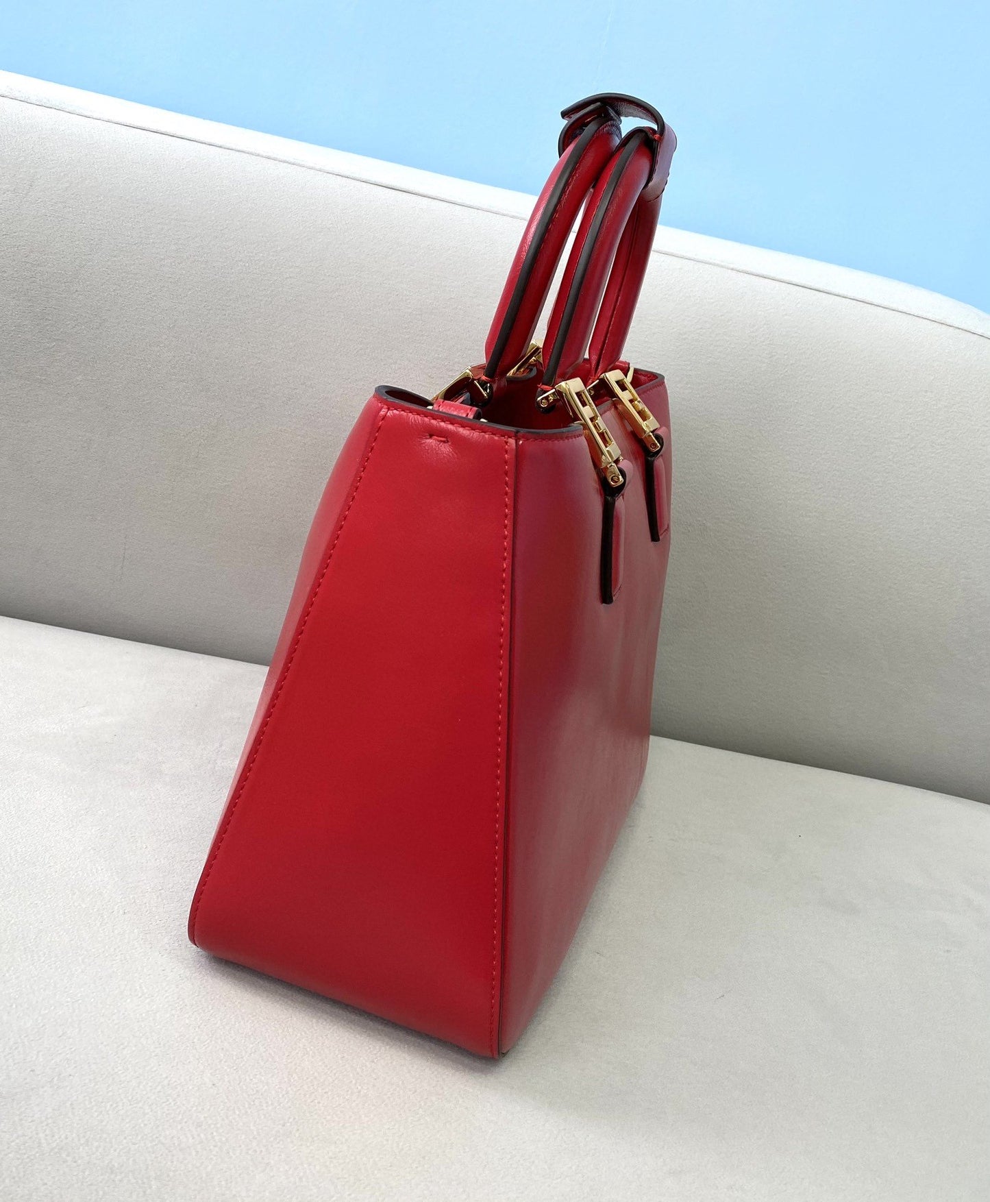 FI Small FF Tote Shoulder Red Bag For Woman 30cm/12in