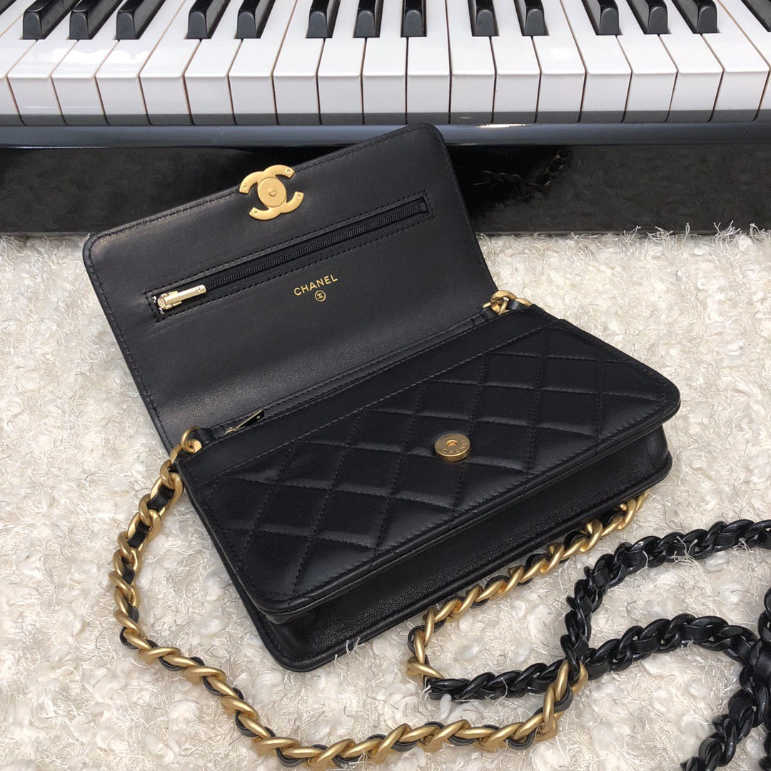 ChanelOriginal Small Classic Flap Bag Gold Hardware Black For Women, Women’s Handbags, Shoulder Bags 7.5in/19cm AP33814