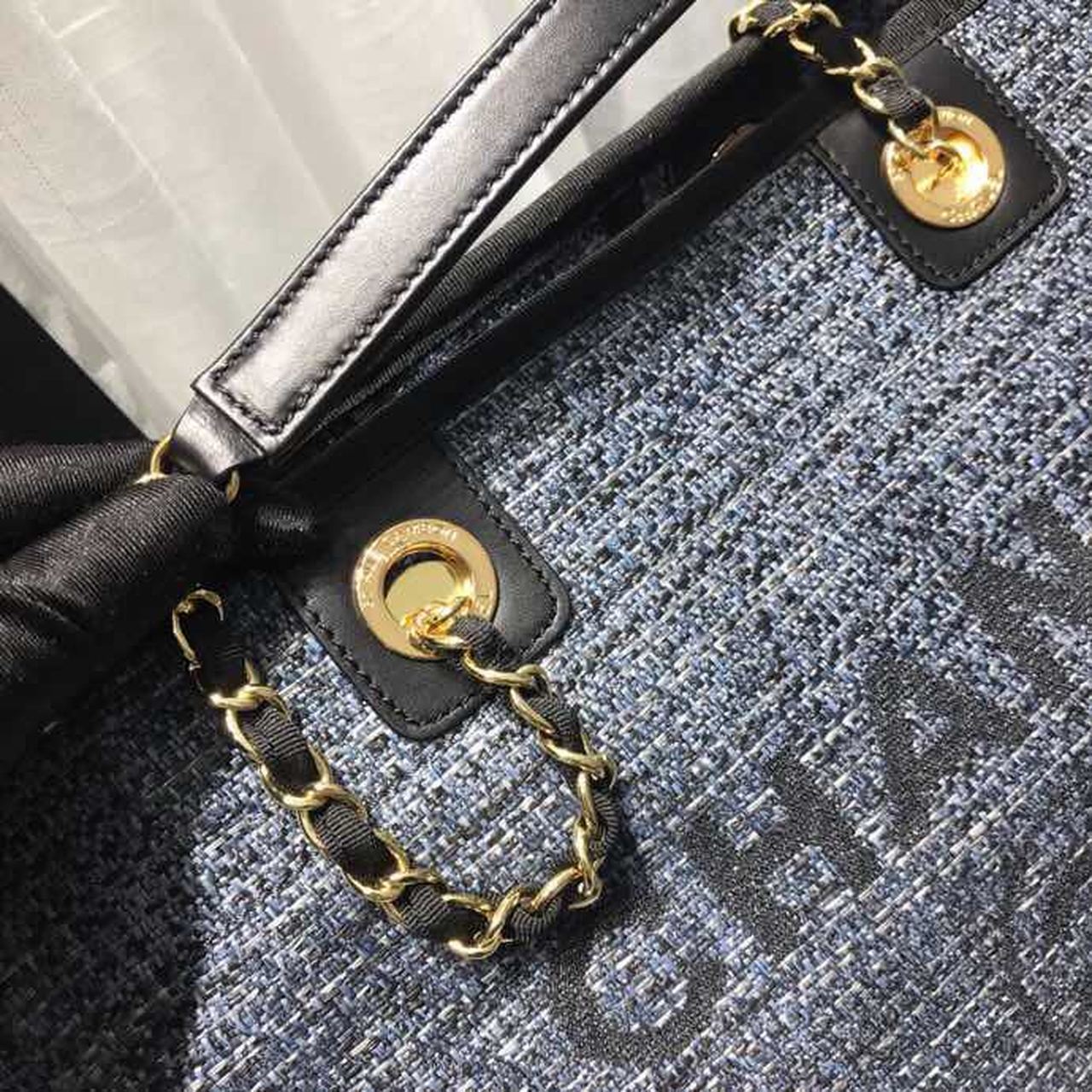 Chanel Deauville Chain Shoulder Tote Bag Dark Grey For Women, Women’s Handbags, Shoulder Bags 13.3in/34cm A66939