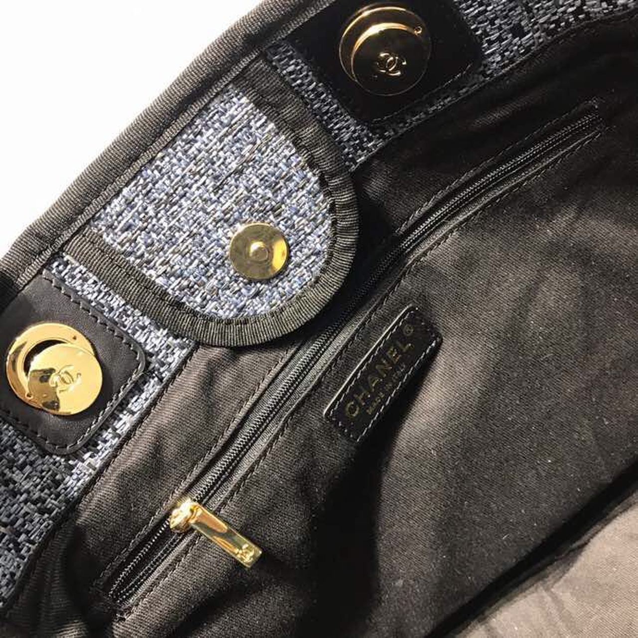 Chanel Deauville Chain Shoulder Tote Bag Dark Grey For Women, Women’s Handbags, Shoulder Bags 13.3in/34cm A66939