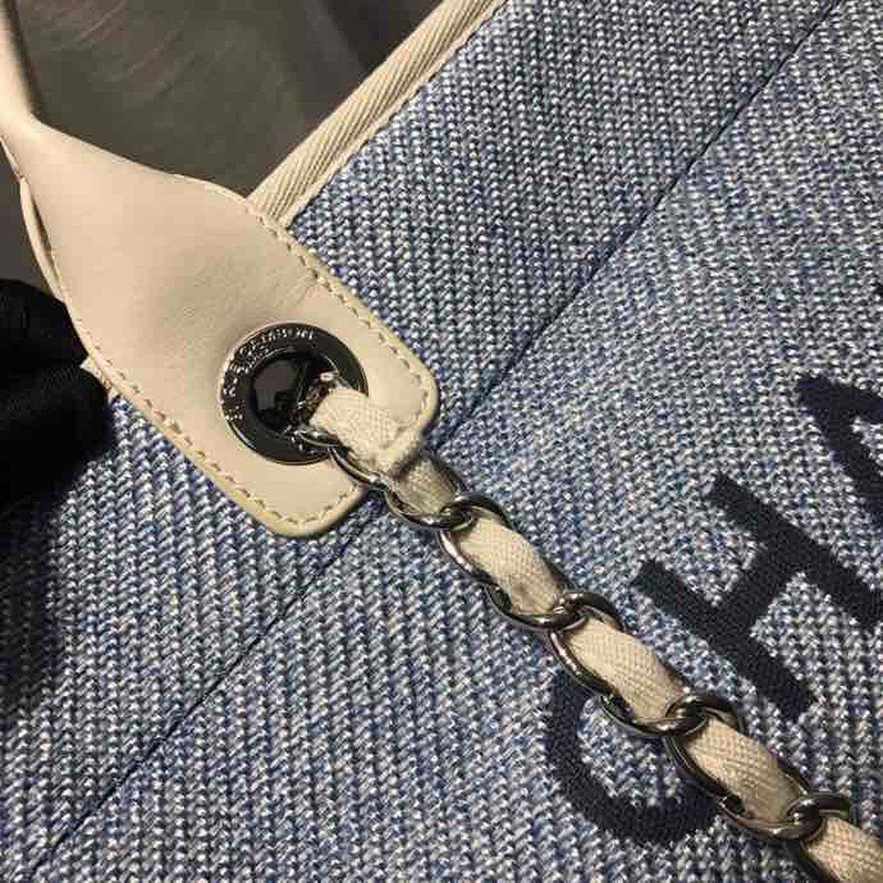 Chanel Deauville Tote Canvas Bag Light Grey For Women, Women’s Handbags, Shoulder Bags 15in/38cm A66941