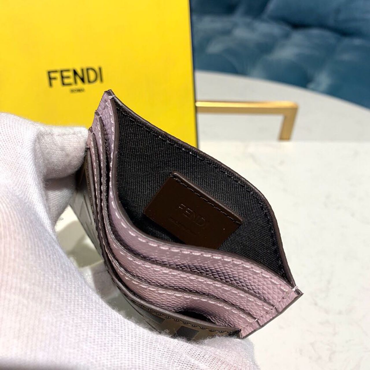 FI Card Holder Light Pink For Women, Women’s Wallet 3.9in/10cm FF 8M0269