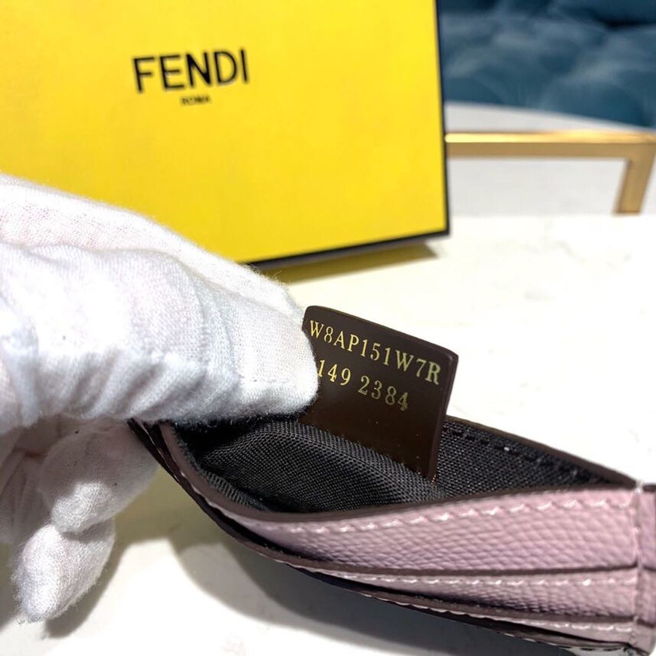 FI Card Holder Light Pink For Women, Women’s Wallet 3.9in/10cm FF 8M0269
