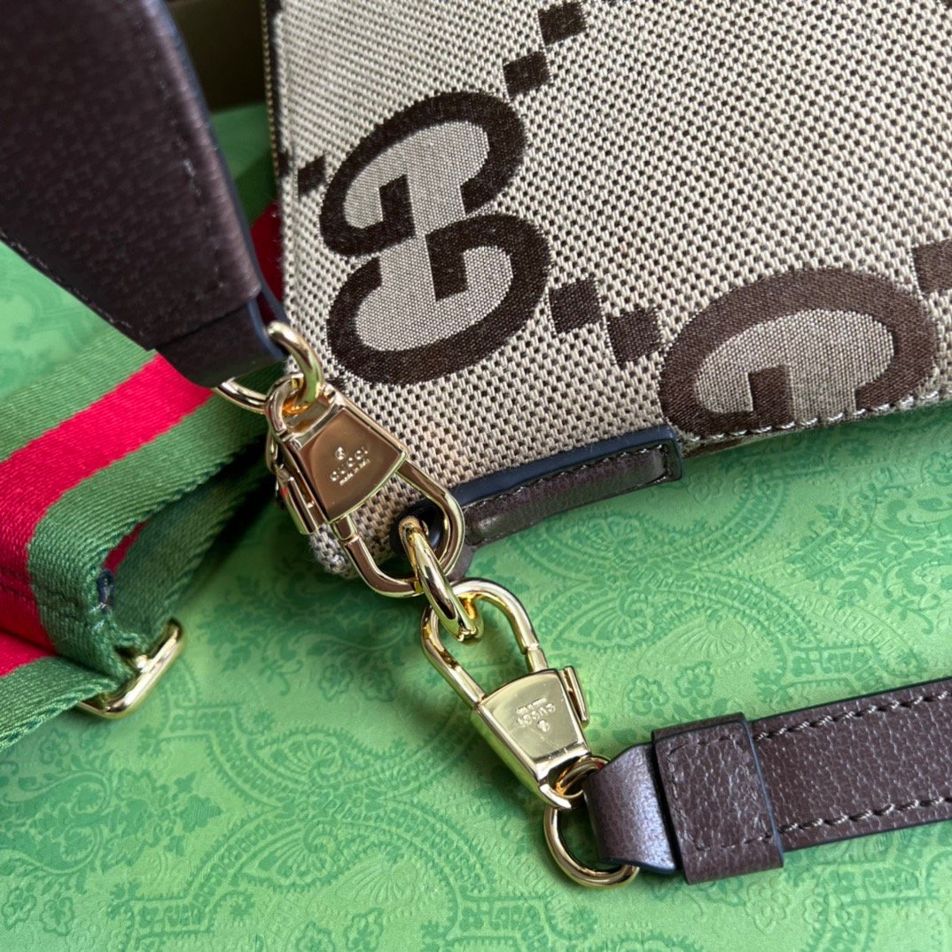 gg Jumbo gg Messenger Bag Camel And Ebony Jumbo gg Canvas For Women 9.6in/24.5cm gg 703468 92THF 1000
